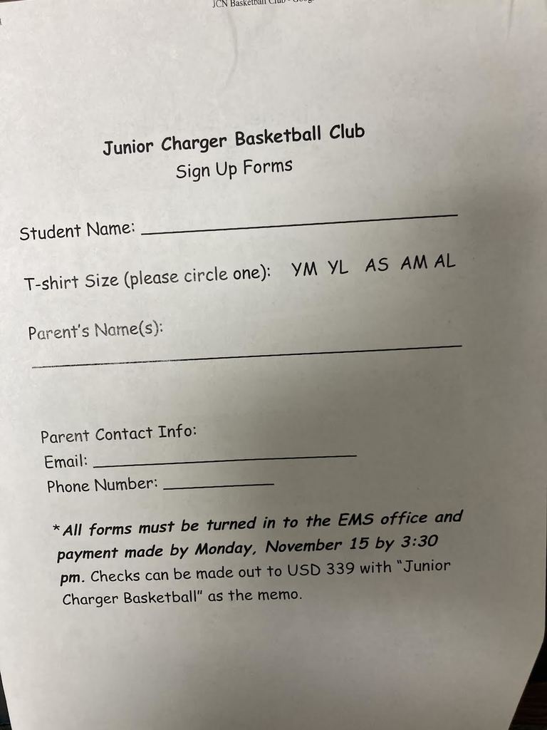 Jr. Charger Basketball Club information