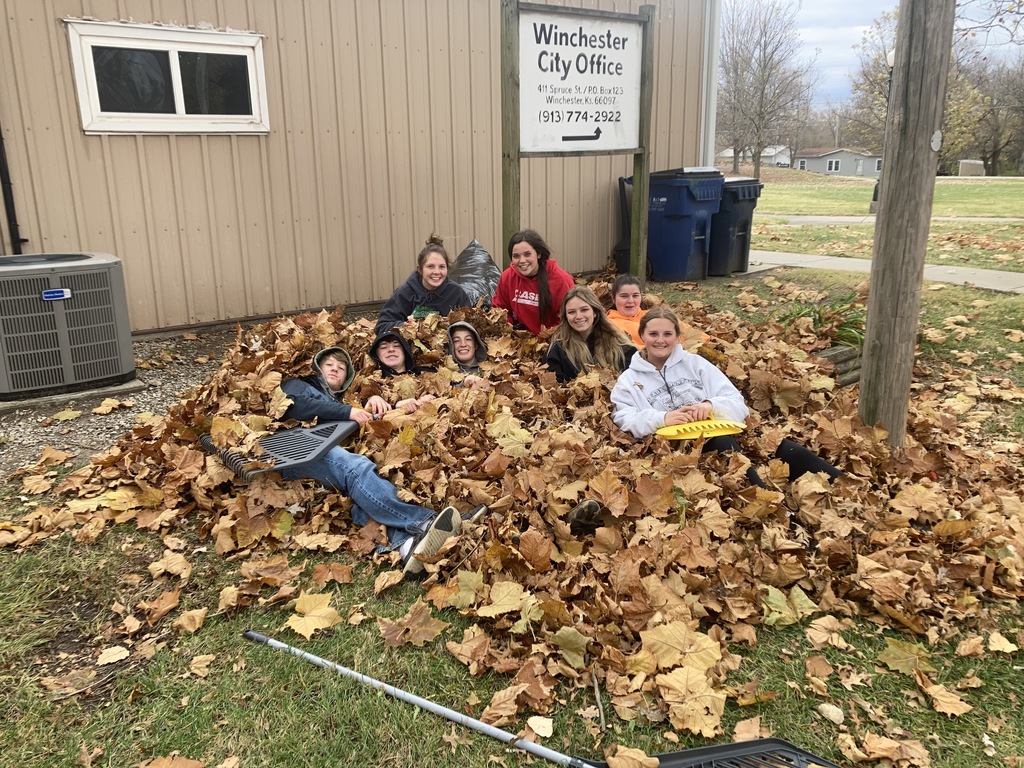 Mr. Chaffee's group beforee bagging the leaves